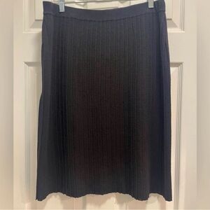 VTG St. John Collection Black Knit Pleated Straight Skirt Old Money -16 - EUC